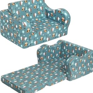 Kids Fold-Out Sofa Happy Owl Print